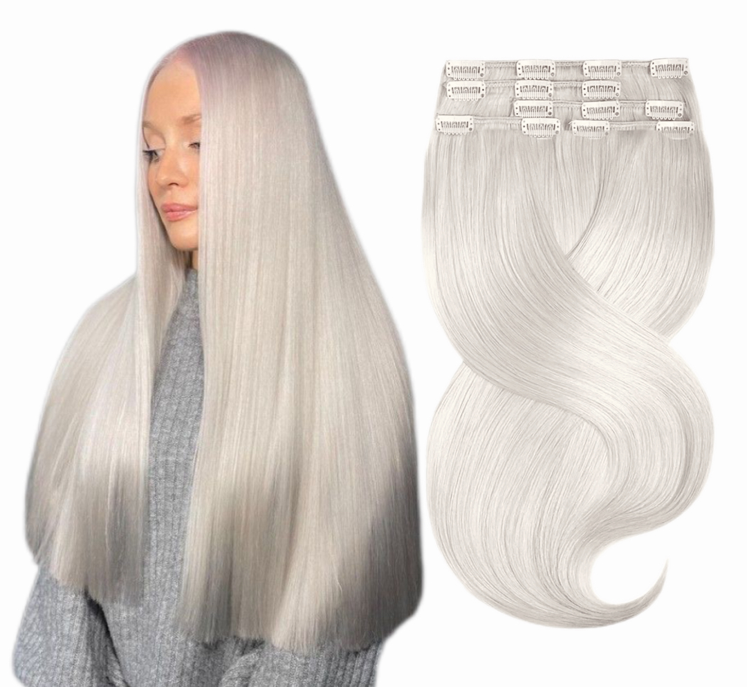 Mini Set Clip-On Light Grey - Extensii de par București
